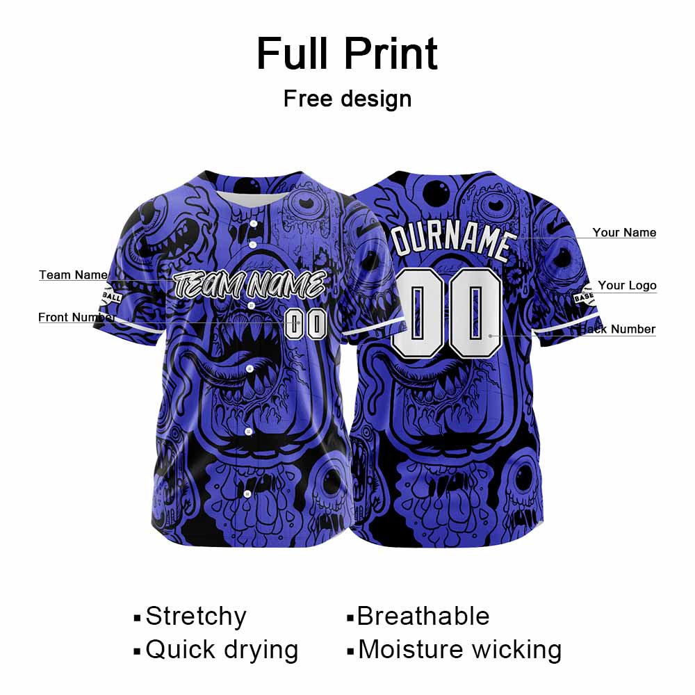 Custom Baseball Uniforms High-Quality for Adult Kids Optimized for Performance Monster-Blue enthsush