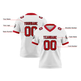 Custom White Red Football Jersey Personalized Football Shirts for Men Women  Printed Team Name Number Logo