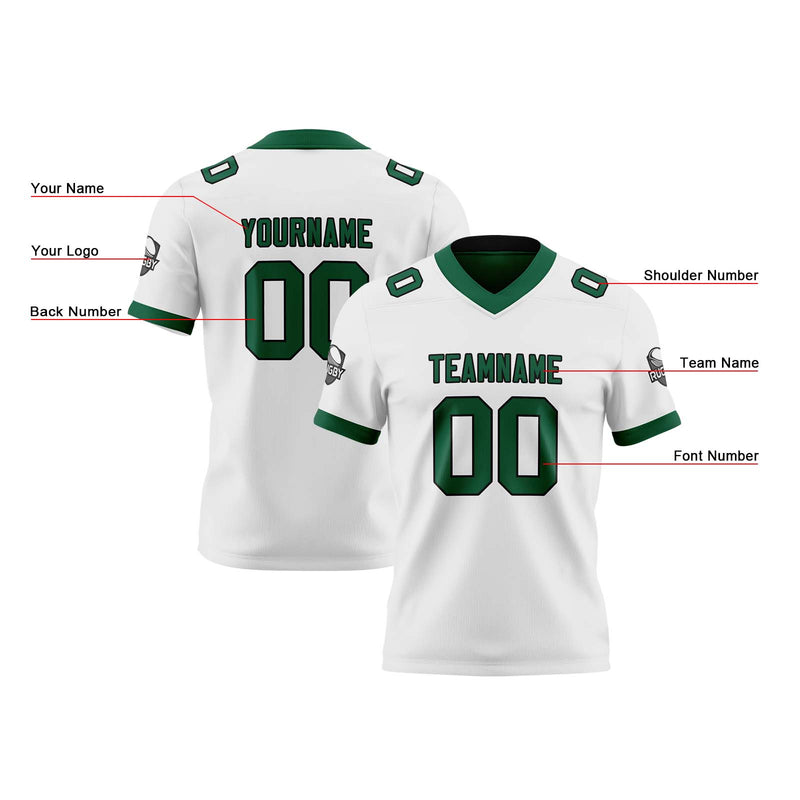 Custom White Green Reversible Gradient Football Jersey Personalized Football Shirts for Men Women  Printed Team Name Number Logo