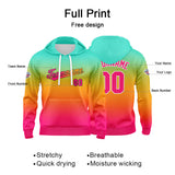 Custom Gradient Hoodie For Man Woman Girl Boy Print Your Logo Name Number Green Orange Pink