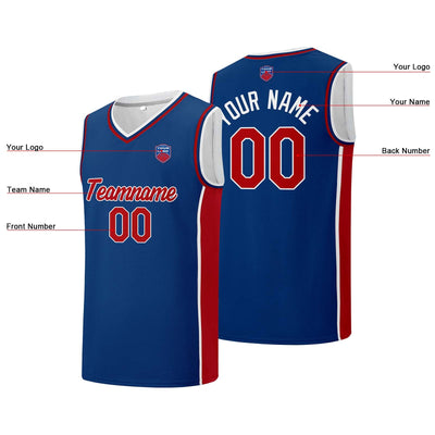 Custom basketball jersey shorts for men and women. Embroidered and printed name, number and logo Blue enthsush