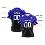 Custom Royal Black Reversible Gradient Football Jersey Personalized Football Shirts for Men Women  Printed Team Name Number Logo
