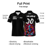 Custom Football Polo Shirts  Add Your Unique Logo/Name/Number Black&White