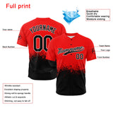 Custom Full Print Design Authentic Baseball Jersey black-red