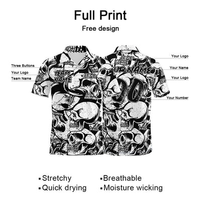Custom Football Polo Shirts  Add Your Unique Logo/Name/Number Black&White enthsush