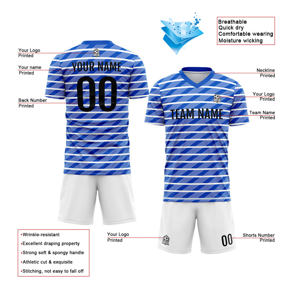 Custom Soccer Jerseys for Men Women Personalized Soccer Uniforms for Adult and Kid Blue enthsush