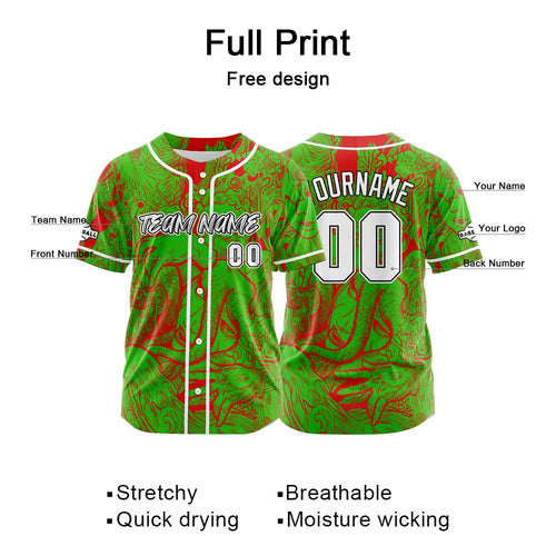 Custom Baseball Uniforms High-Quality for Adult Kids Optimized for Performance Witch-Green&Red enthsush