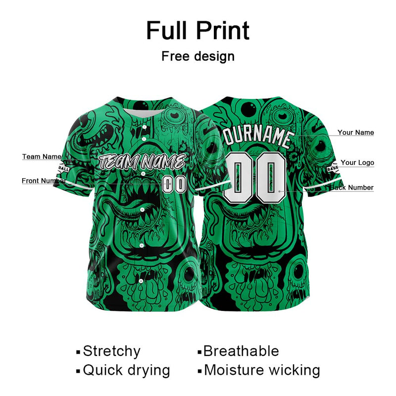 Custom Baseball Uniforms High-Quality for Adult Kids Optimized for Performance Monster-Green