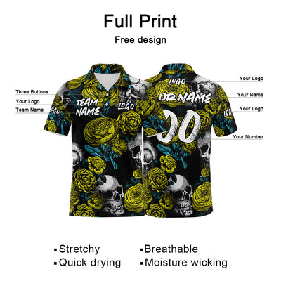 Custom Football Polo Shirts  Add Your Unique Logo/Name/Number Yellow enthsush