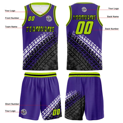 Custom Purple Green Basketball Jersey Uniform Suit Printed Your Logo Name Number enthsush
