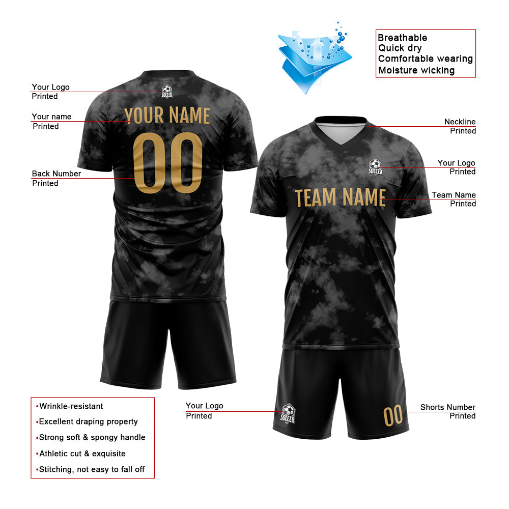 Custom Soccer Jerseys for Men Women Personalized Soccer Uniforms for Adult and Kid Gray-Black enthsush