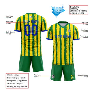 Custom Soccer Jerseys for Men Women Personalized Soccer Uniforms for Adult and Kid Green-Yellow enthsush