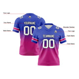 Custom Royal Rose Reversible Gradient Football Jersey Personalized Football Shirts for Men Women  Printed Team Name Number Logo