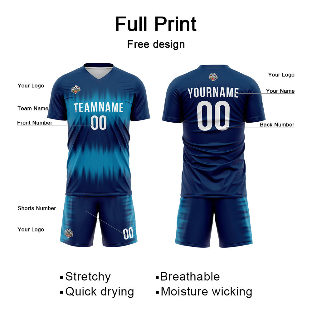 Custom Soccer Jerseys for Men Women Personalized Soccer Uniforms for Adult and Kid Navy-Teal enthsush