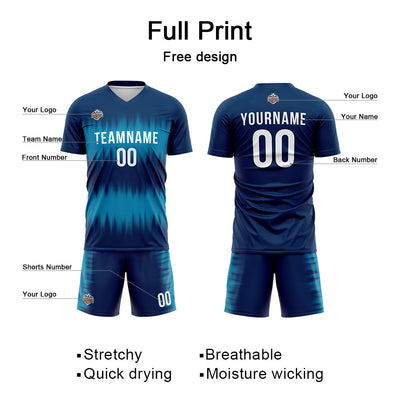 Custom Soccer Jerseys for Men Women Personalized Soccer Uniforms for Adult and Kid Navy-Teal enthsush