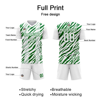 Custom Soccer Jerseys for Men Women Personalized Soccer Uniforms for Adult and Kid Green-White enthsush