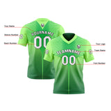 Custom Green Reversible Football Jersey Personalized Gradient Football Shirts for Men Printed Team Name Number Logo