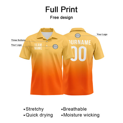 Custom Orange Football Polo Shirts Add Your Unique Logo/Name/Number enthsush