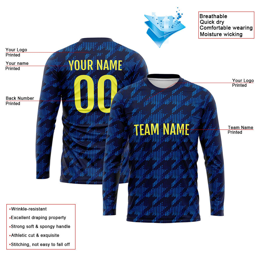 Custom Basketball Soccer Football Shooting Long T-Shirt for Adults and Kids Navy enthsush