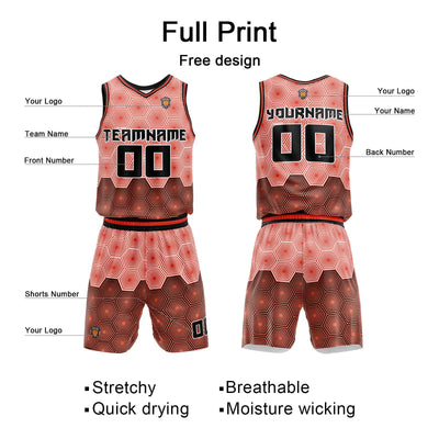 Custom Dark Orange Basketball Jersey Uniform Suit Printed Your Logo Name Number enthsush