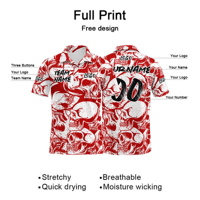 Custom Football Polo Shirts  Add Your Unique Logo/Name/Number Red&White enthsush