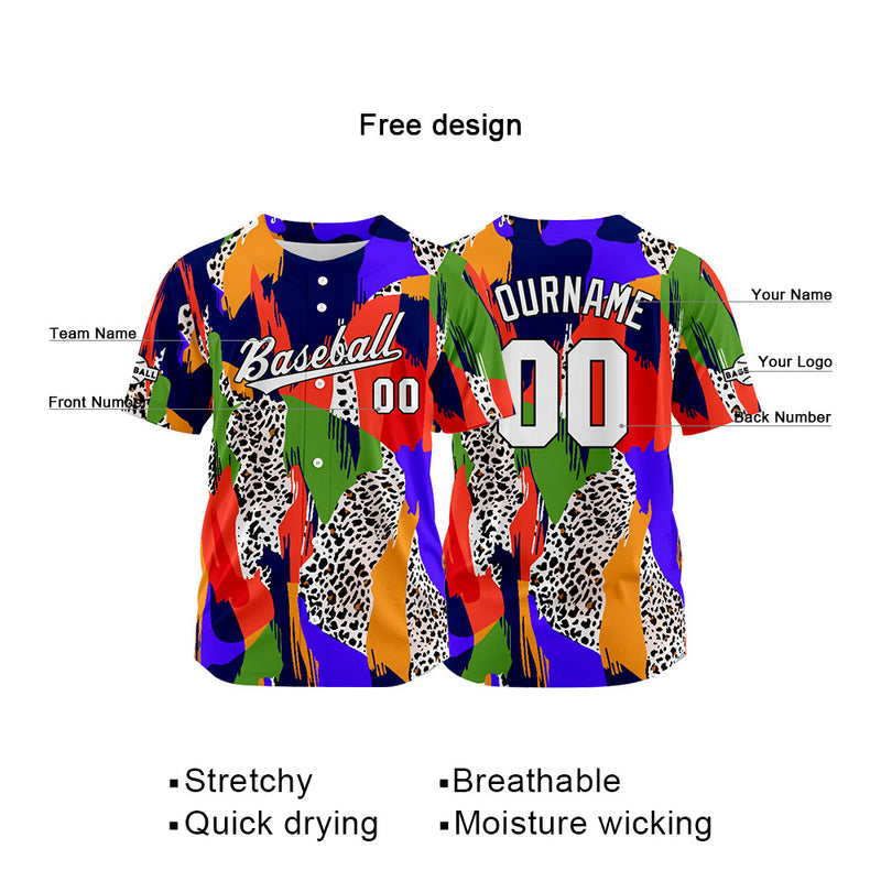 Custom Full Print Design Authentic Baseball Jersey blue-red