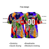 Custom Full Print Design Authentic Baseball Jersey blue-red