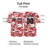 Custom Baseball Jersey Personalized Baseball Shirt for Men Women Kids Youth Teams Stitched and Print Red&White