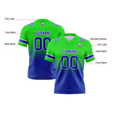 Custom Green Blue Reversible Gradient Football Jersey Personalized Football Shirts for Men Women  Printed Team Name Number Logo
