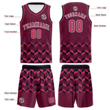 Custom Plum Red Basketball Jersey Uniform Suit Printed Your Logo Name Number
