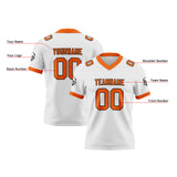 Custom White Orange Football Jersey Personalized Football Shirts for Men Women  Printed Team Name Number Logo