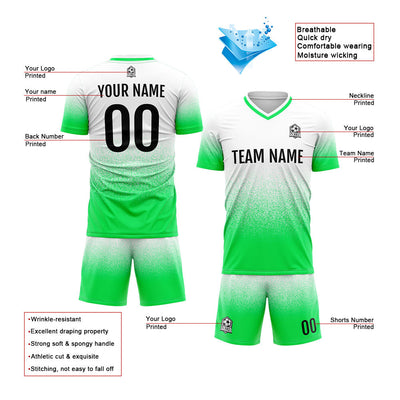 Custom Soccer Jerseys for Men Women Personalized Soccer Uniforms for Adult and Kid None green&White enthsush