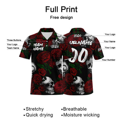 Custom Football Polo Shirts  Add Your Unique Logo/Name/Number Red enthsush