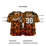 Custom Full Print Design Authentic Baseball Jersey orange-black