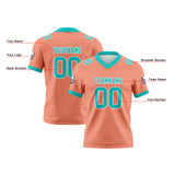 Custom Pink Cyan Football Jersey Personalized Football Shirts for Men Women  Printed Team Name Number Logo