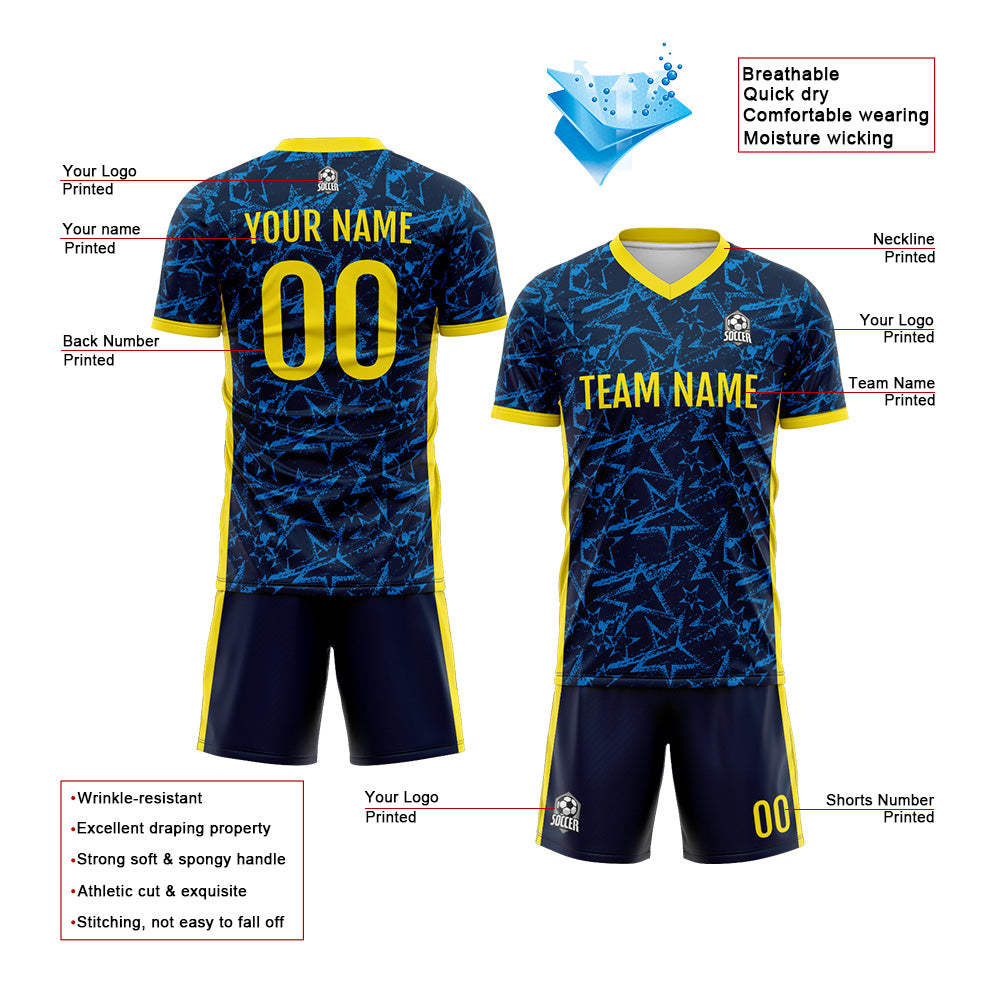 Custom Soccer Jerseys for Men Women Personalized Soccer Uniforms for Adult and Kid Navy enthsush