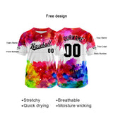 Custom Full Print Design Authentic Baseball Jersey white-red