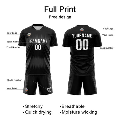 Custom Soccer Jerseys for Men Women Personalized Soccer Uniforms for Adult and Kid Black-Gray enthsush