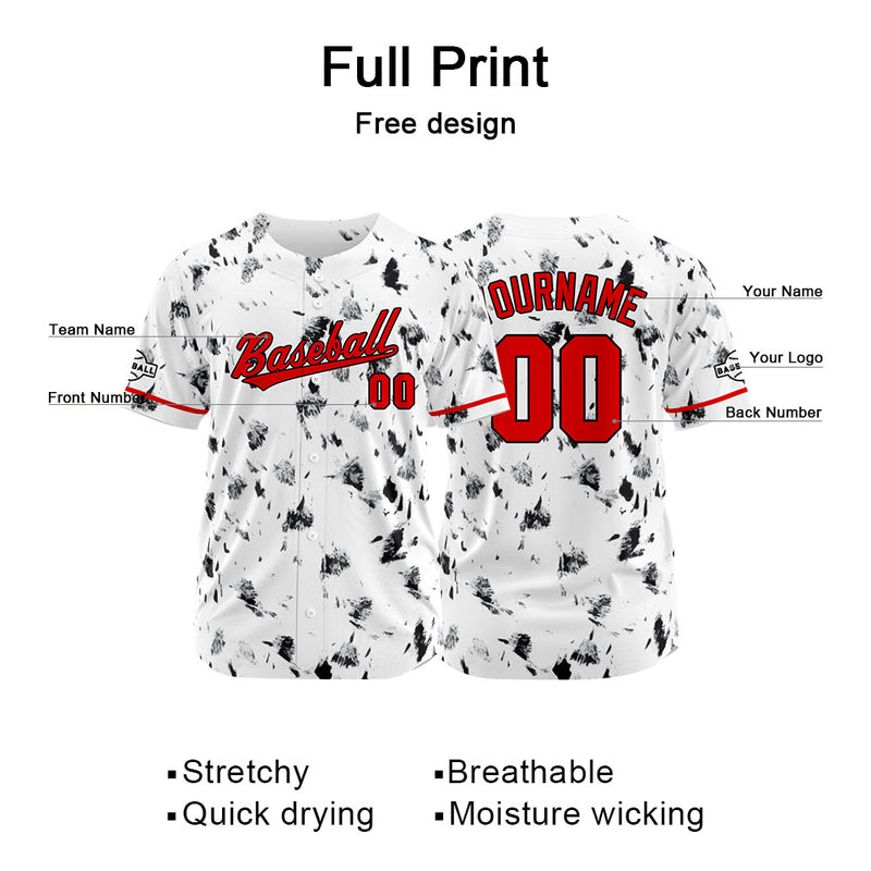 Custom Full Print Design Authentic Baseball Jersey white