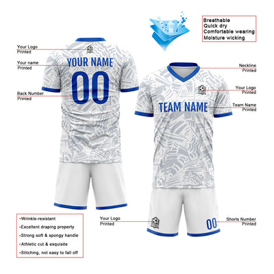 Custom Soccer Jerseys for Men Women Personalized Soccer Uniforms for Adult and Kid Gray&White enthsush
