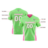 Custom Green Pink Football Jersey Personalized Gradient Football Shirts for Men Printed Team Name Number Logo