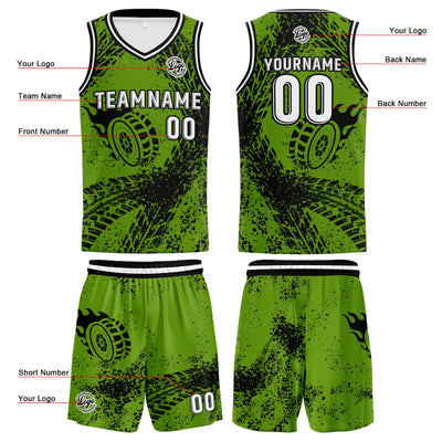 Custom Green Black Basketball Jersey Uniform Suit Printed Your Logo Name Number enthsush
