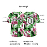 Custom Full Print Design Authentic Baseball Jersey green-Pink