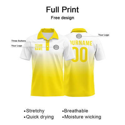 Custom Yellow Football Polo Shirts Add Your Unique Logo/Name/Number enthsush