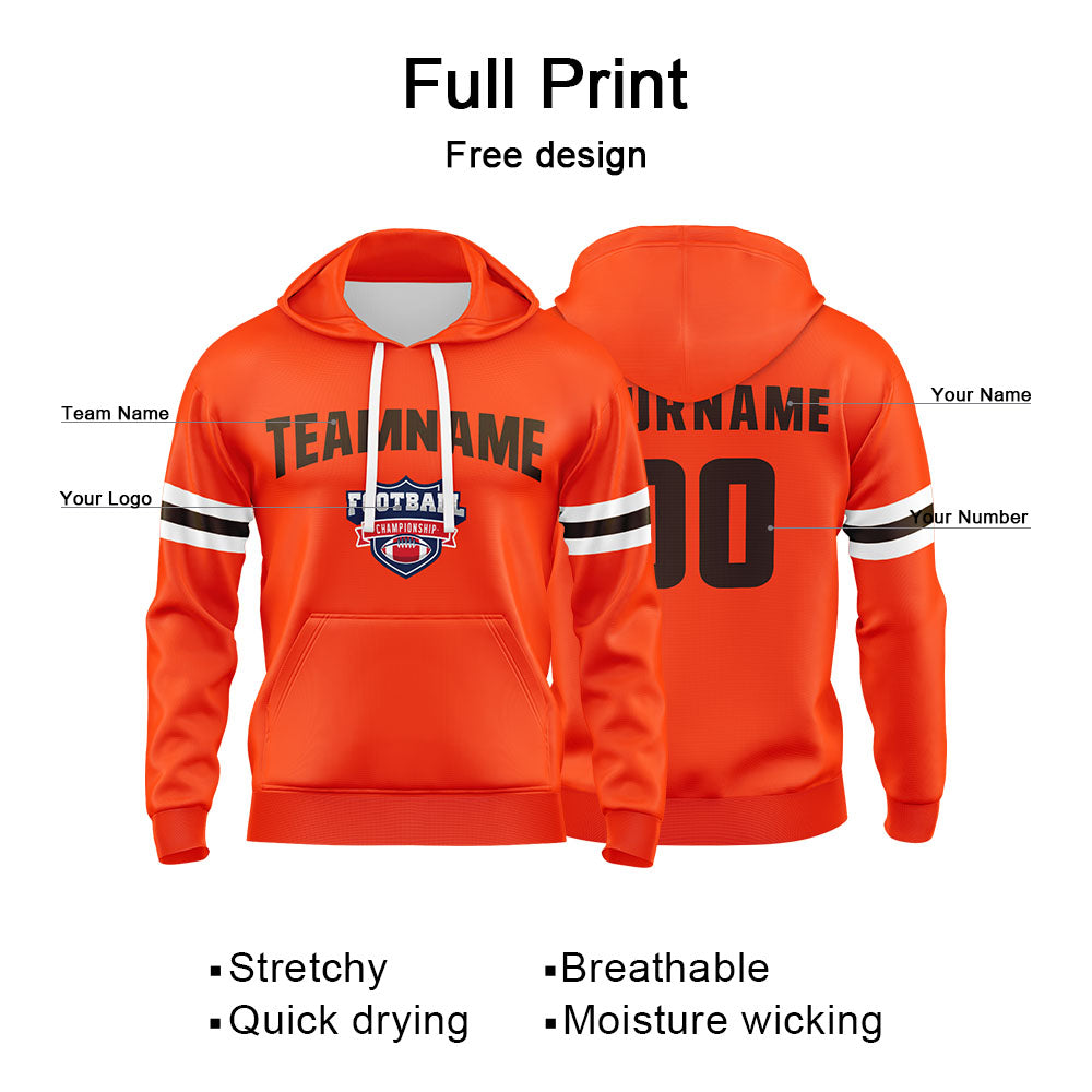 Custom Sweatshirt Hoodie For Man Woman Girl Boy Print Your Logo Name Number Orange enthsush