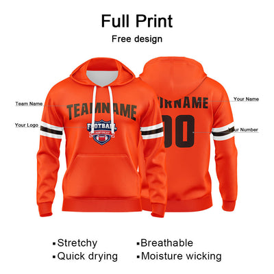 Custom Sweatshirt Hoodie For Man Woman Girl Boy Print Your Logo Name Number Orange enthsush