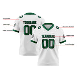 Custom White Green Football Jersey Personalized Football Shirts for Men Women  Printed Team Name Number Logo