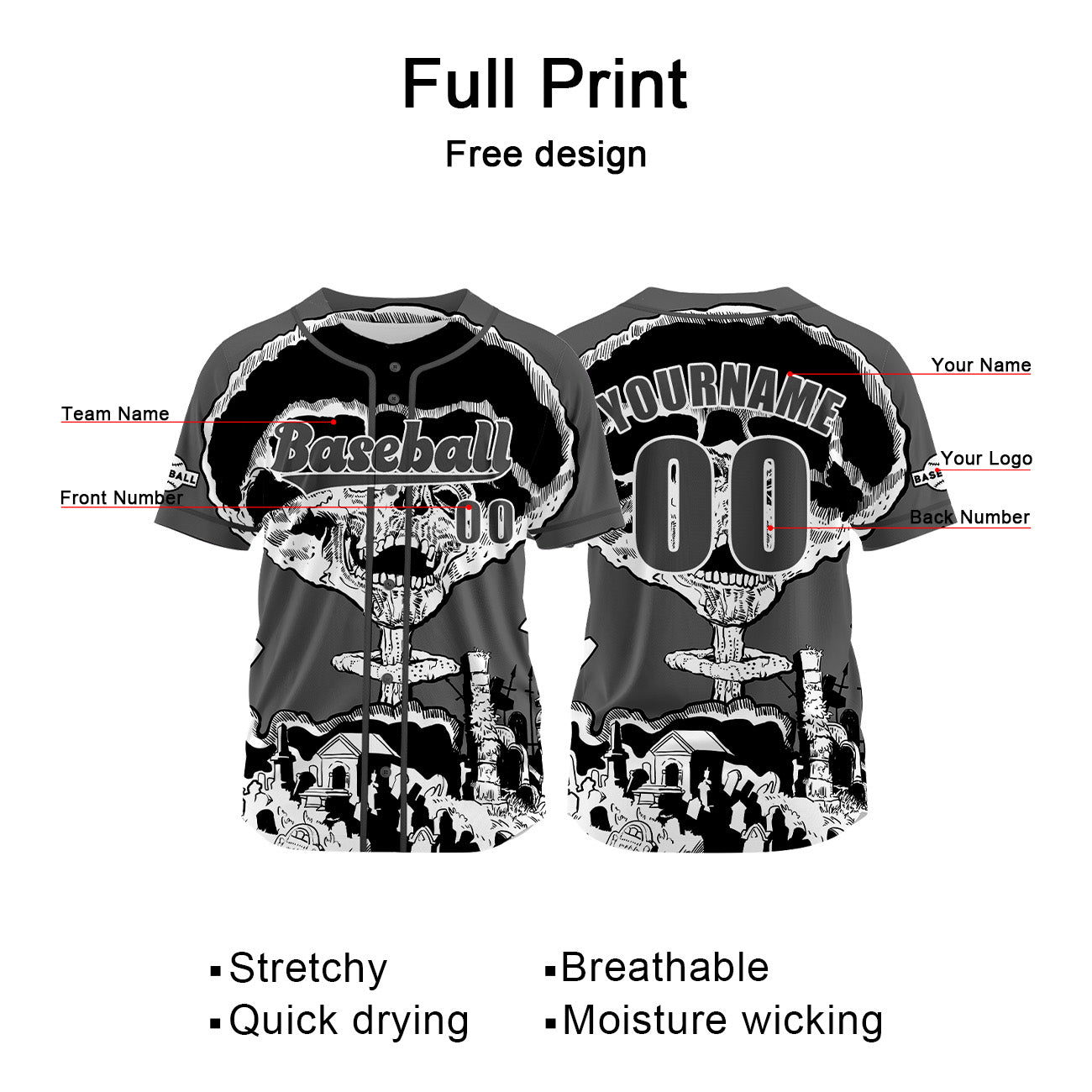 Custom Grey Baseball Jersey Personalized Baseball Shirt for Men Women Kids Youth enthsush