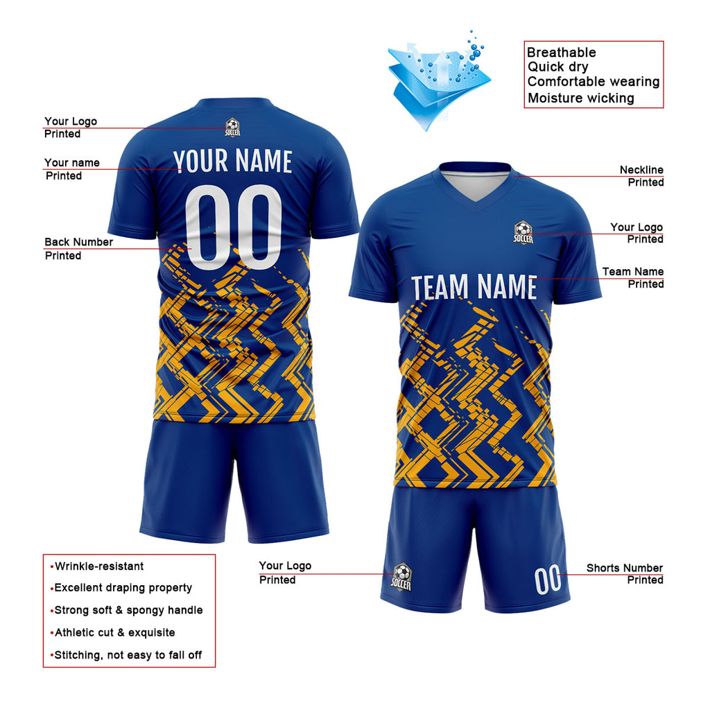 Custom Blue Orange Soccer Jerseys for Men Women Personalized Soccer Uniforms for Adult and Kid enthsush