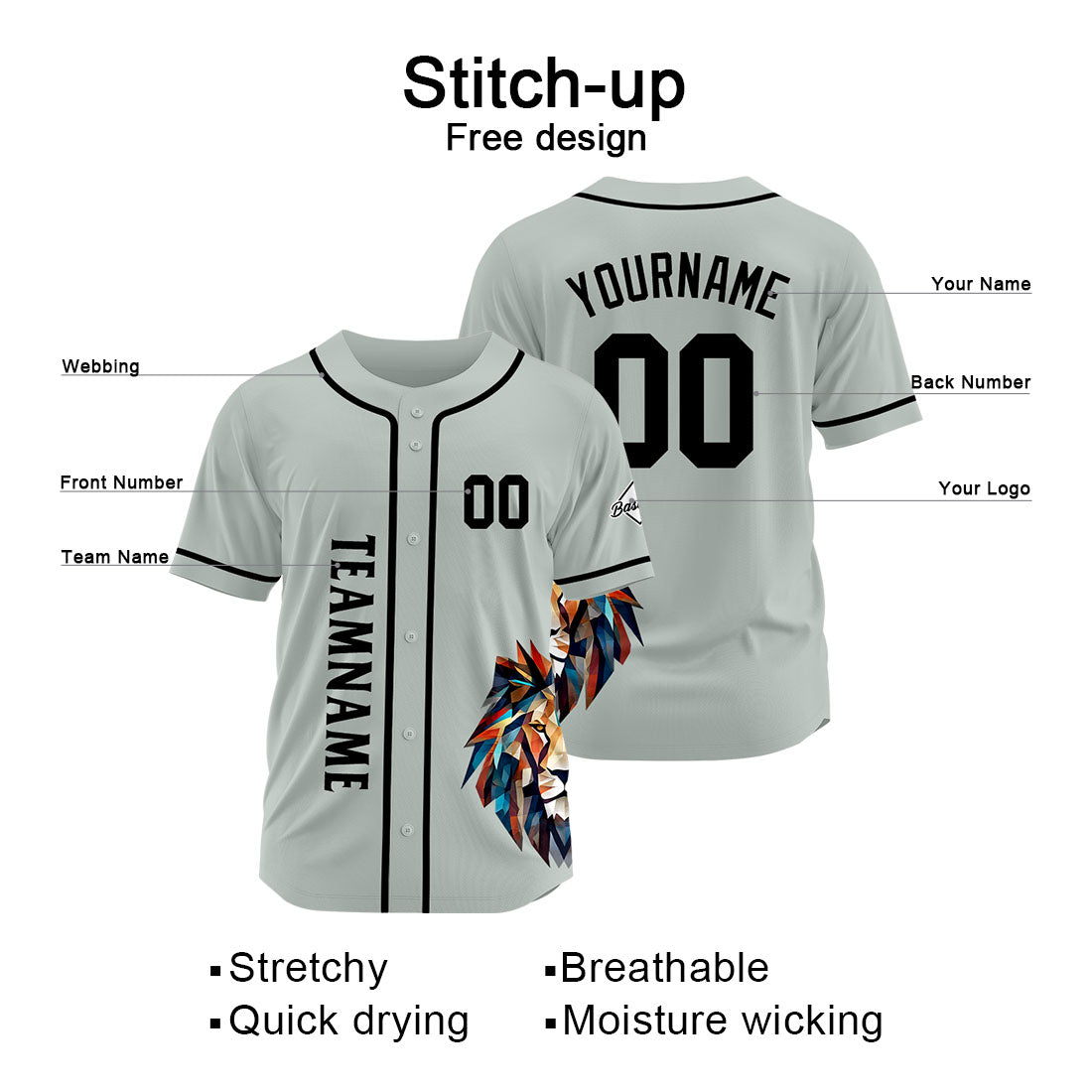 Custom Baseball Uniforms High-Quality for Adult Kids Optimized for Performance Gray enthsush